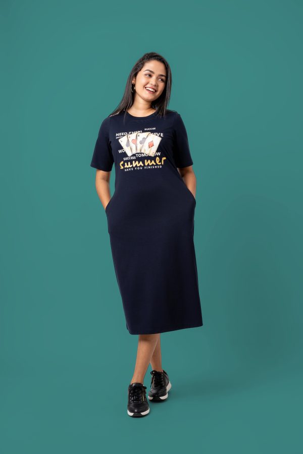 Loose Fitted Graphic Print Short T-Shirt Dress - Image 4