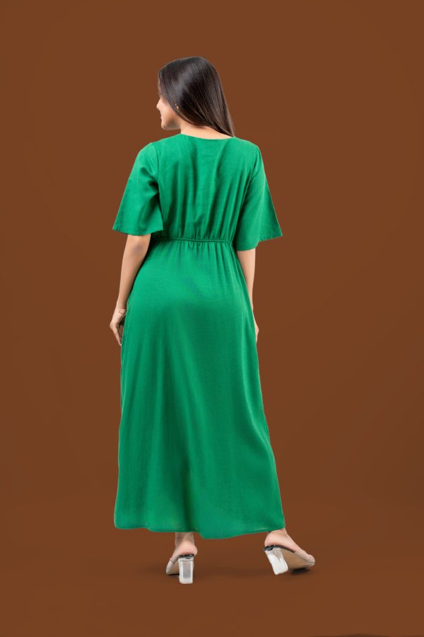 Floral Embroidered Front Twist Detail Maxi Dress - Image 6
