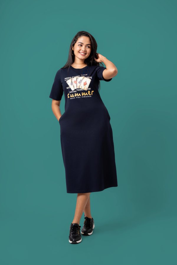 Loose Fitted Graphic Print Short T-Shirt Dress - Image 5