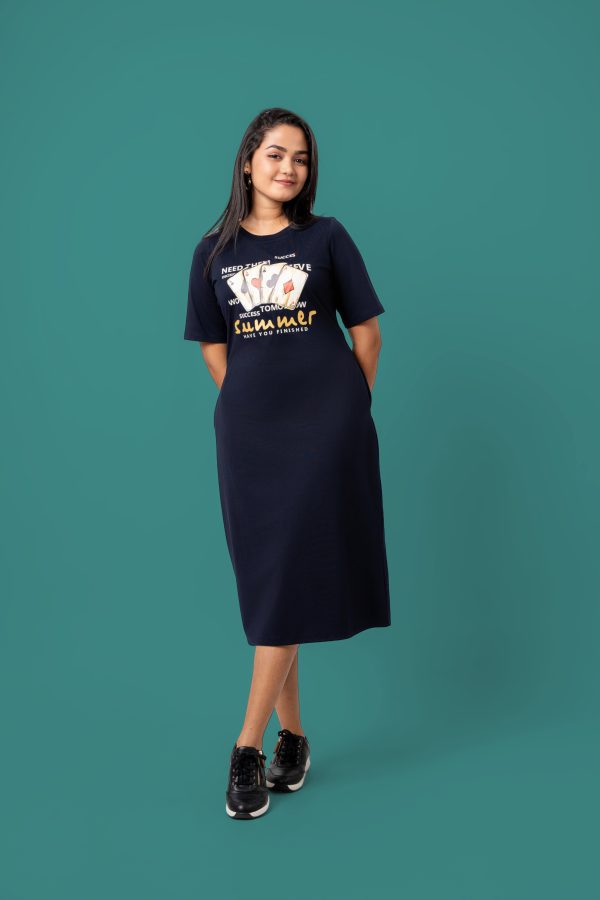 Loose Fitted Graphic Print Short T-Shirt Dress - Image 3