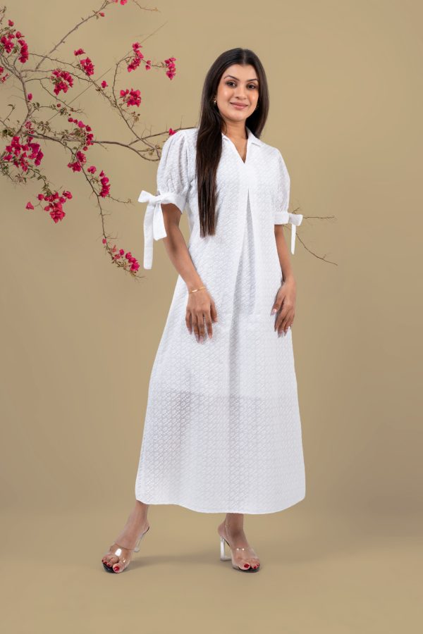 Sleeve Tie-Up Puff Sleeve Maxi Dress - Image 4