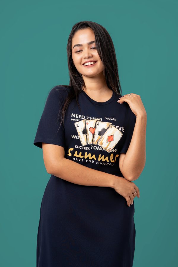Loose Fitted Graphic Print Short T-Shirt Dress - Image 2