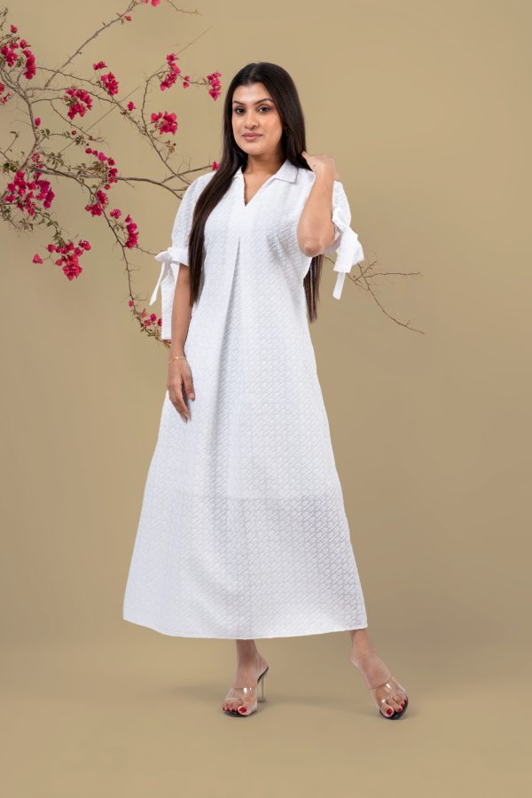 Sleeve Tie-Up Puff Sleeve Maxi Dress - Image 3