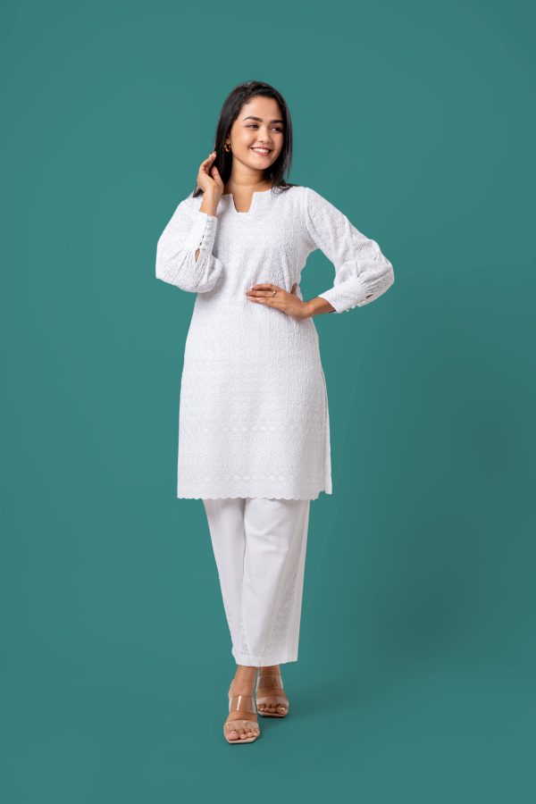 Cutlawn Kurta Top and Pants Set - Image 5