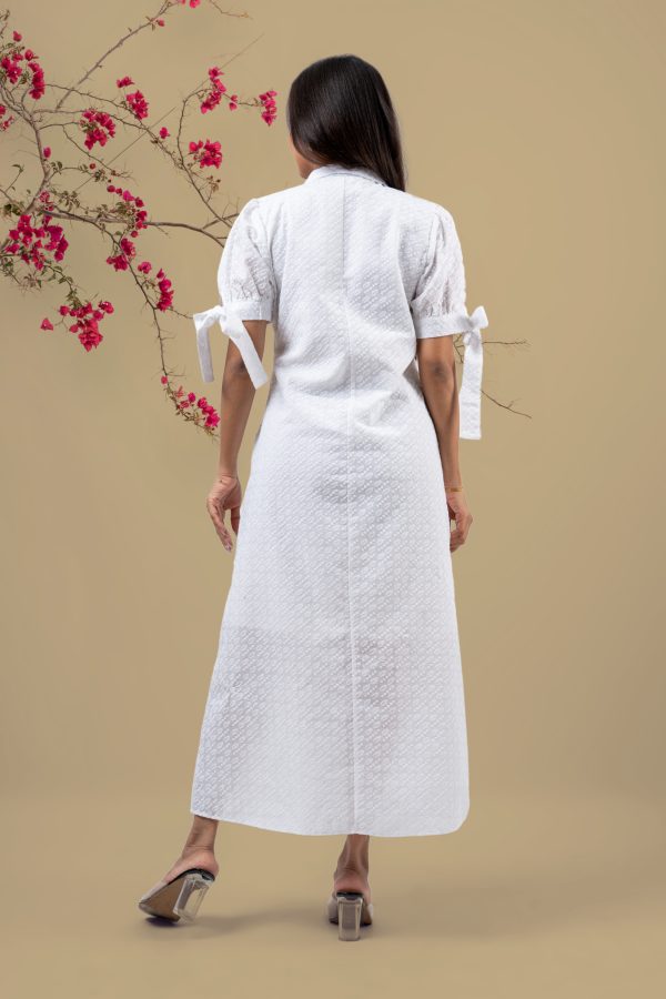 Sleeve Tie-Up Puff Sleeve Maxi Dress - Image 5