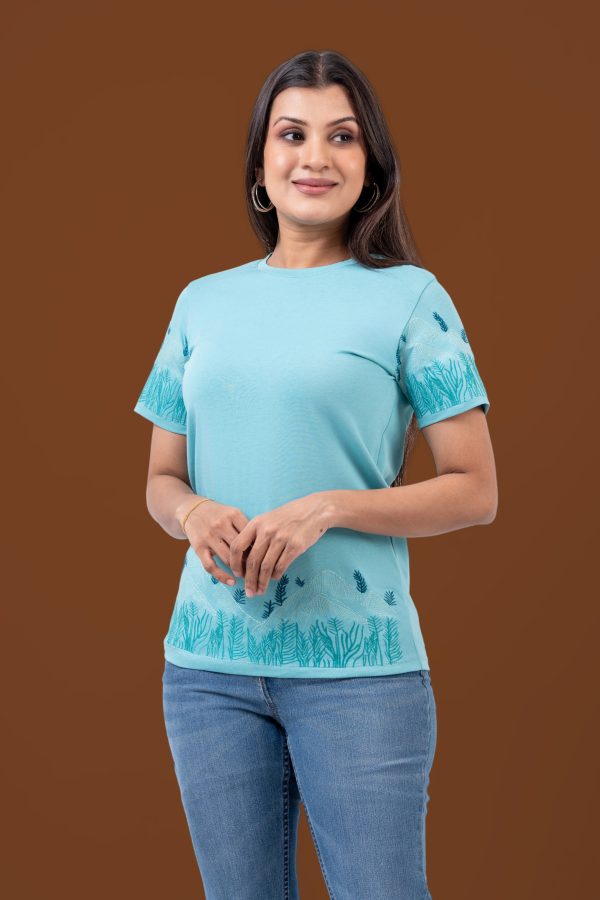 Scenery Embroidered T-Shirt