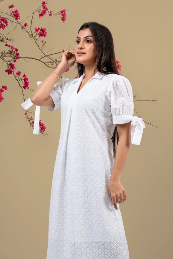 Sleeve Tie-Up Puff Sleeve Maxi Dress - Image 2