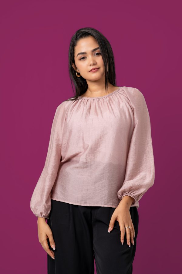 Gather Detail Puff Sleeve Top