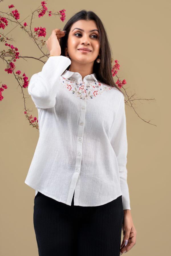 Embroidered Loose Fit Shirt Blouse - Image 3