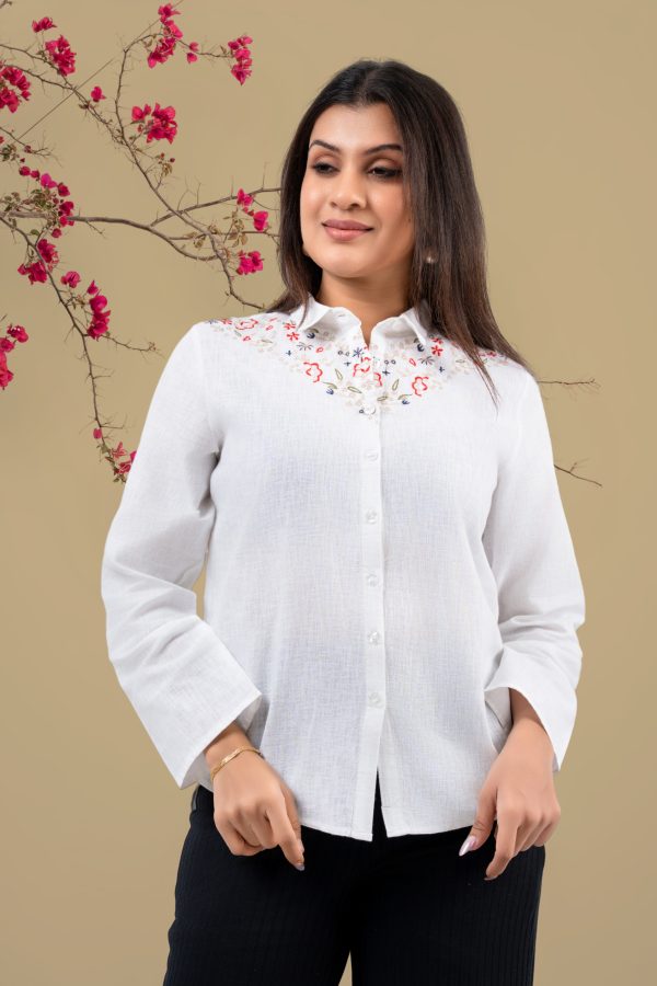 Embroidered Loose Fit Shirt Blouse - Image 2