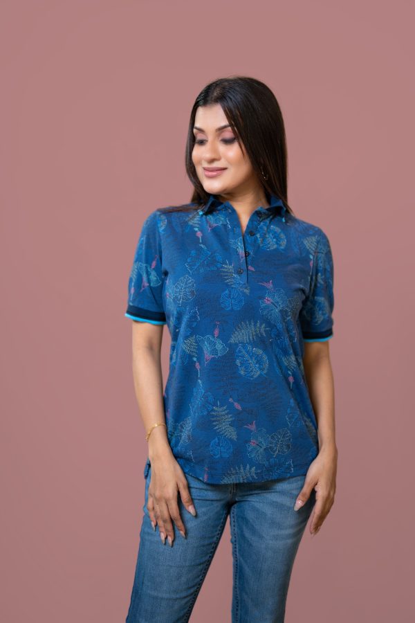 Graphic Text Printed Polo T-Shirt - Image 3