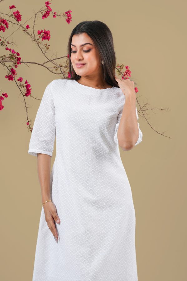 Round Neck Elbow Sleeve Maxi Dress - Image 4