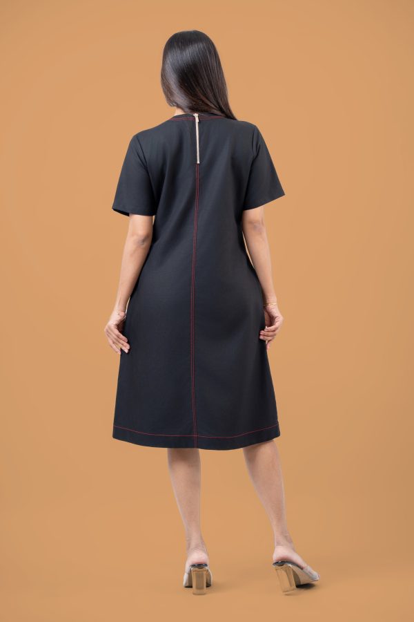 Contrast Thread Detail Short Dress - Image 6