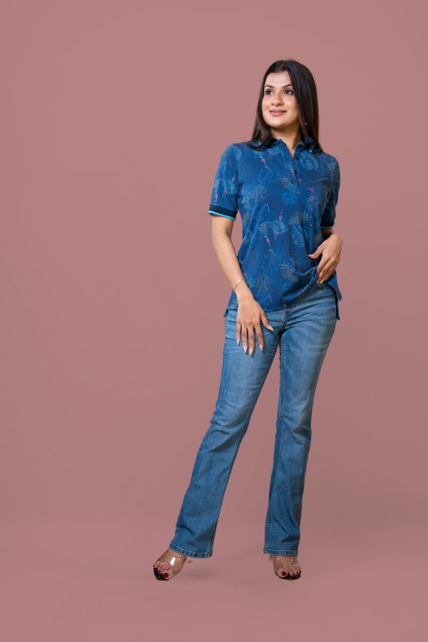 Graphic Text Printed Polo T-Shirt - Image 5