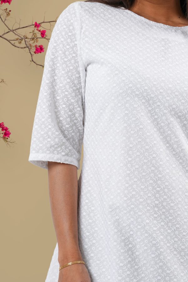 Round Neck Elbow Sleeve Maxi Dress - Image 5