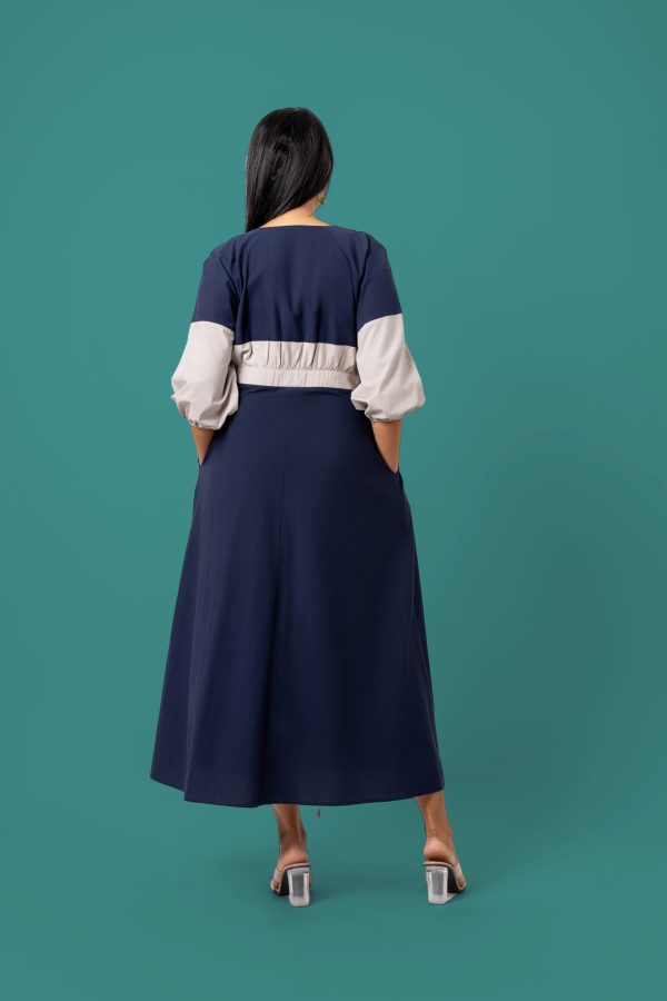 Zipper detail Color Block Maxi Dress - Image 6