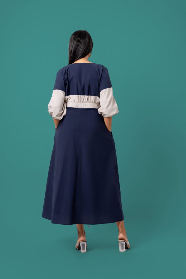 Zipper detail Color Block Maxi Dress - Image 6