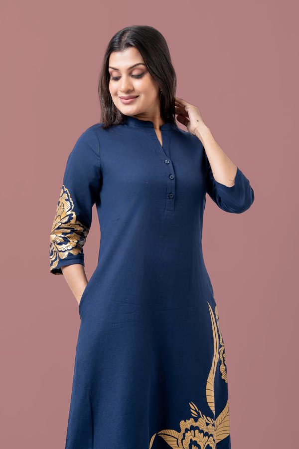 Floral Printed Curve Hem Maxi Dress
