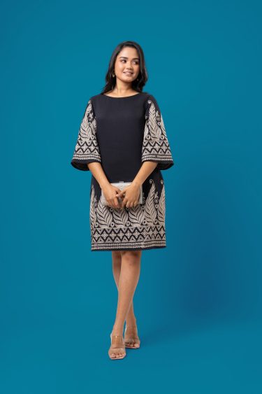 Metallic Embroidered Evening wear Short Dress