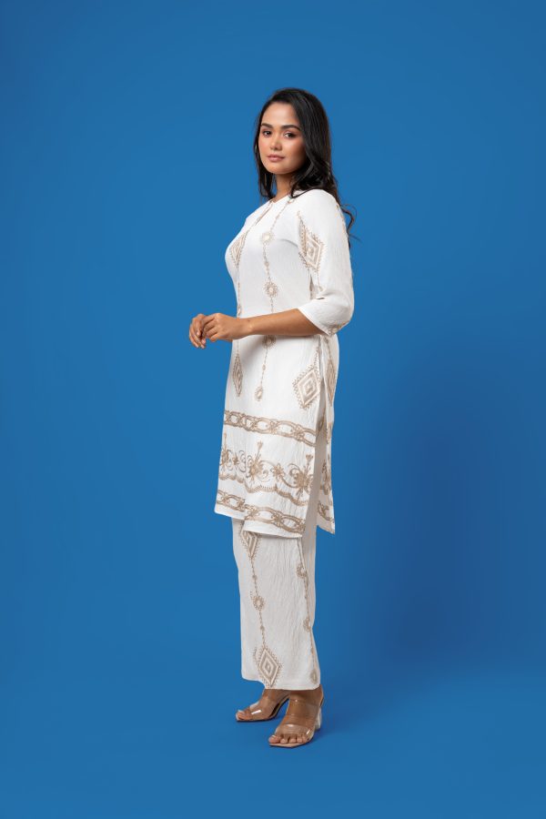 Keyhole Detail Kurta Top and Pants Set - Image 5