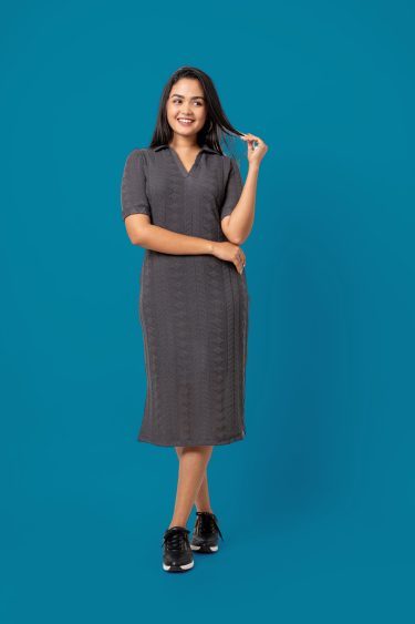 Collared Bodycon Midi Dress
