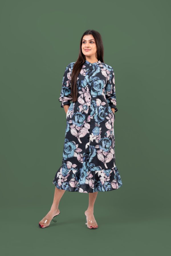 Button Down Tiered Midi Dress - Image 3