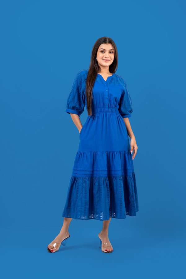Waist Elasticated Detail Tiered Maxi Dress - Image 4