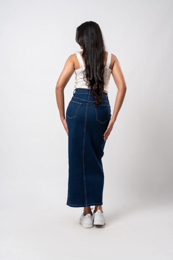 Front Slit Denim Skirt - Image 6