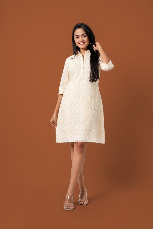 Scallop Hem Short Shirt Dress - Image 5