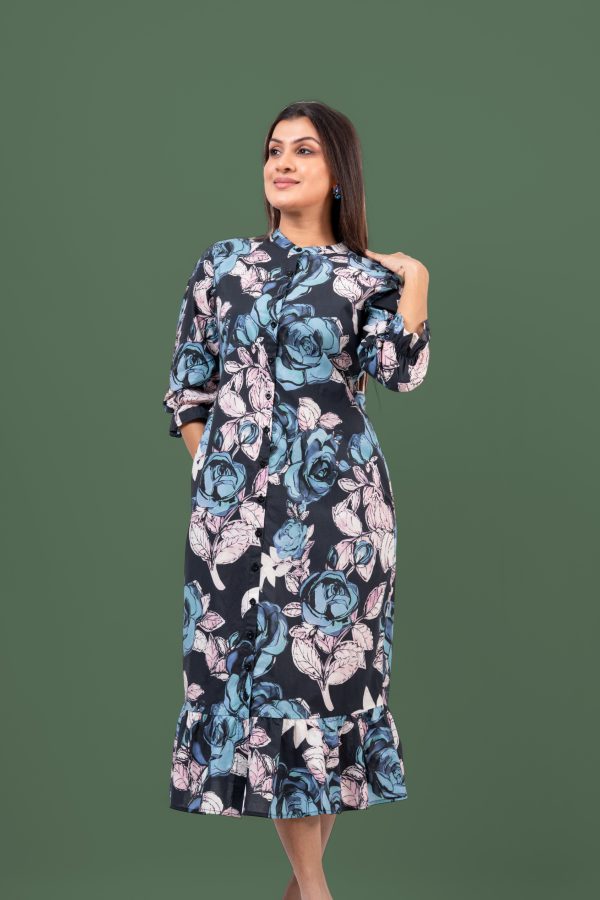 Button Down Tiered Midi Dress - Image 2