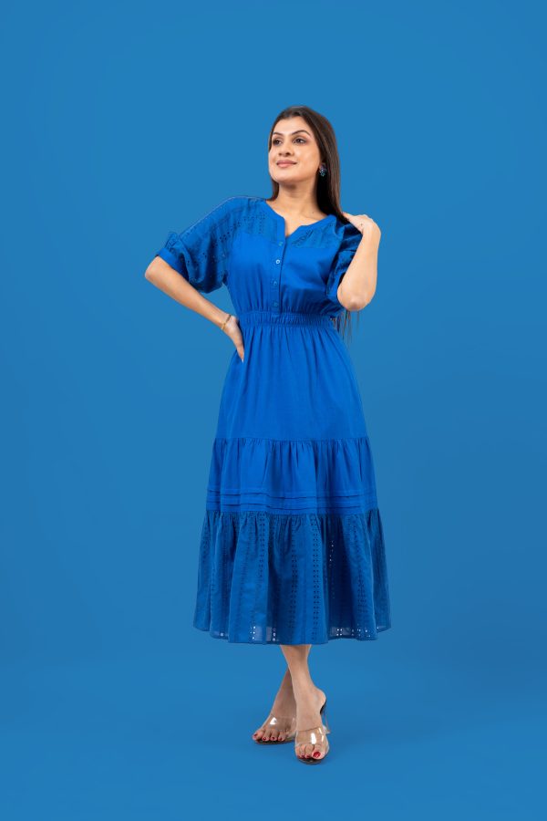 Waist Elasticated Detail Tiered Maxi Dress - Image 2