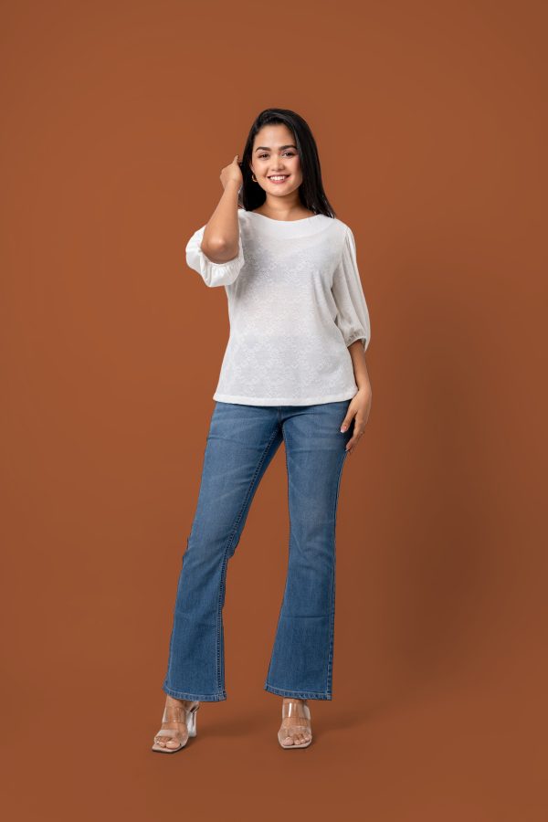 Puff Sleeve Knit Blouse - Image 4