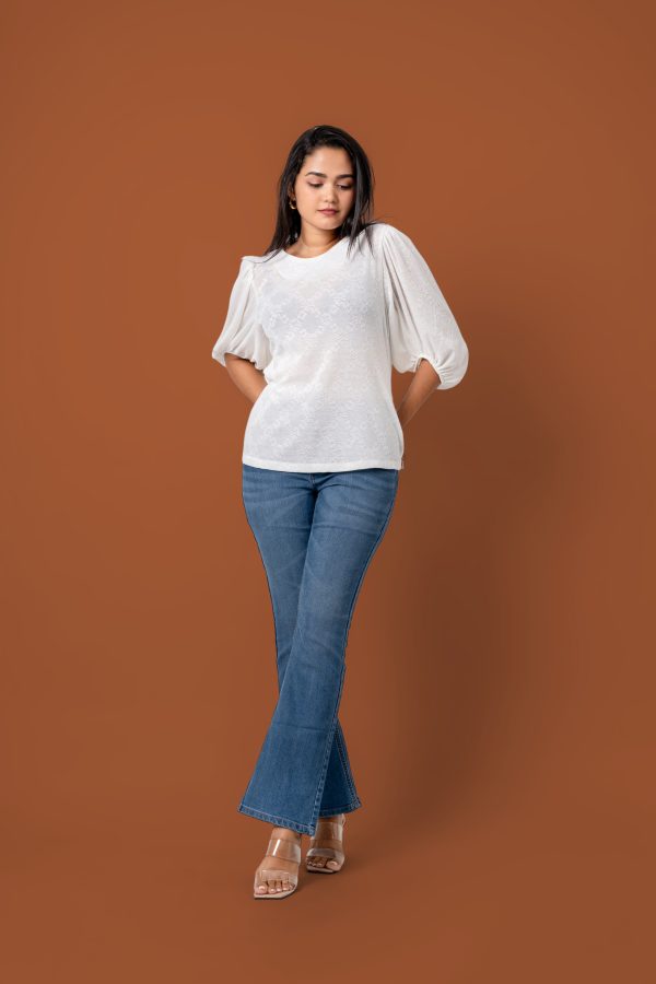 Puff Sleeve Knit Blouse - Image 5