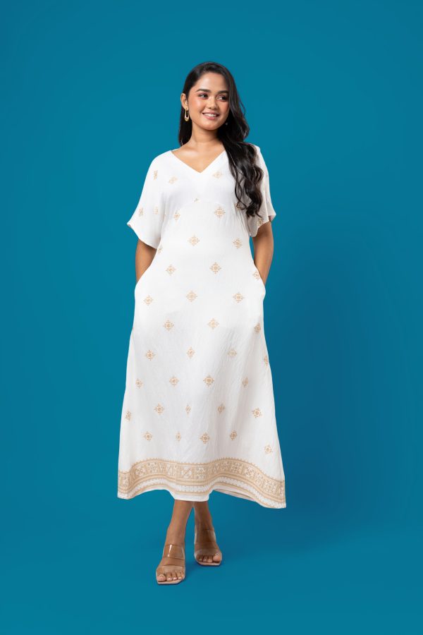 Maggie Sleeve V-Neck Midi Dress - Image 2