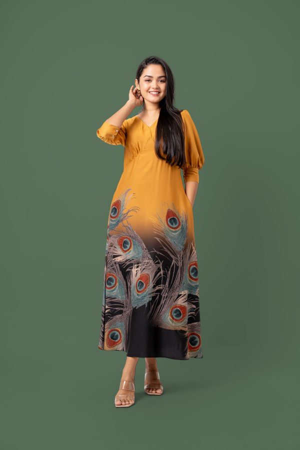 Feather Patterned Maxi Dress - Image 3