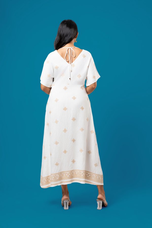 Maggie Sleeve V-Neck Midi Dress - Image 3