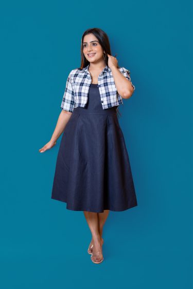 Strapped Short Dress and Cropped Blazer Set