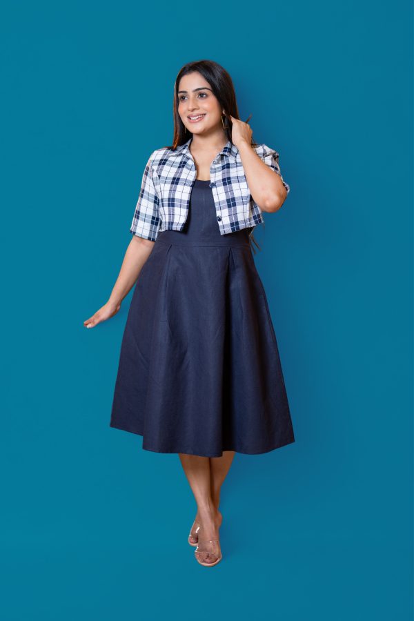 Strapped Short Dress and Cropped Blazer Set