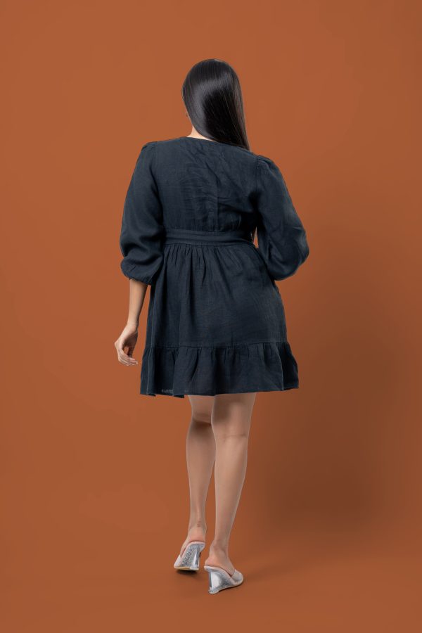Embroidered Crossover Detail Mini Dress - Image 5