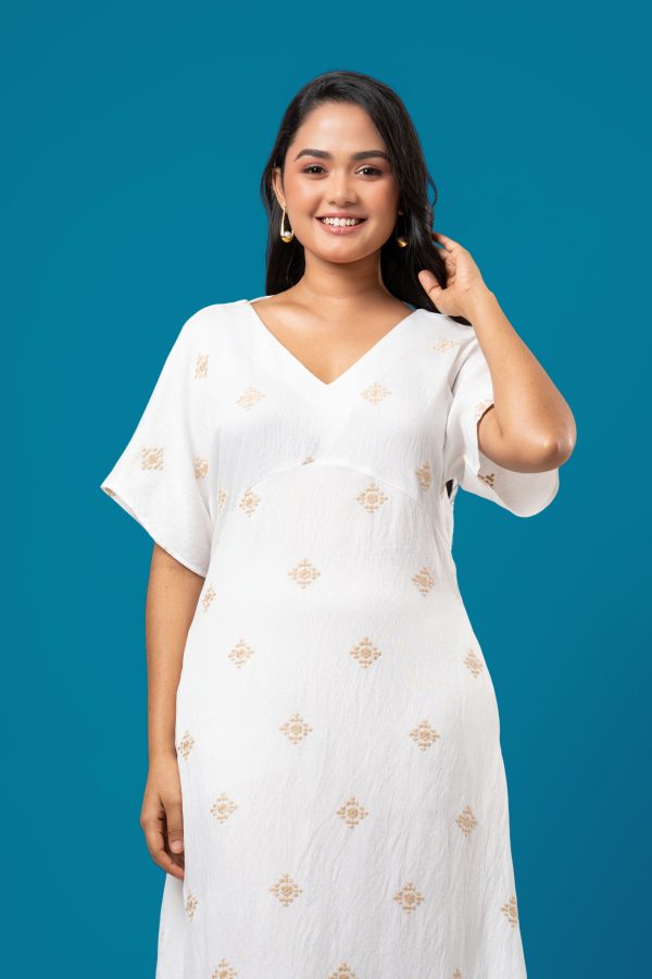 Maggie Sleeve V-Neck Midi Dress - Image 4