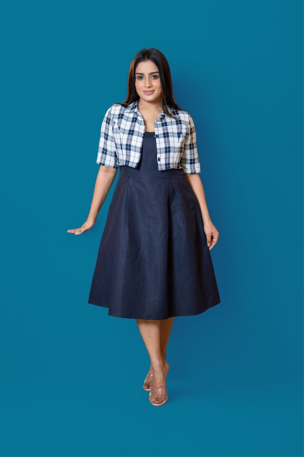 Strapped Short Dress and Cropped Blazer Set - Image 2