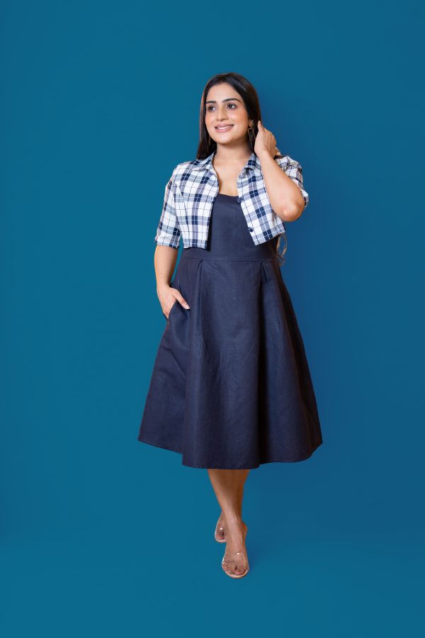 Strapped Short Dress and Cropped Blazer Set - Image 4