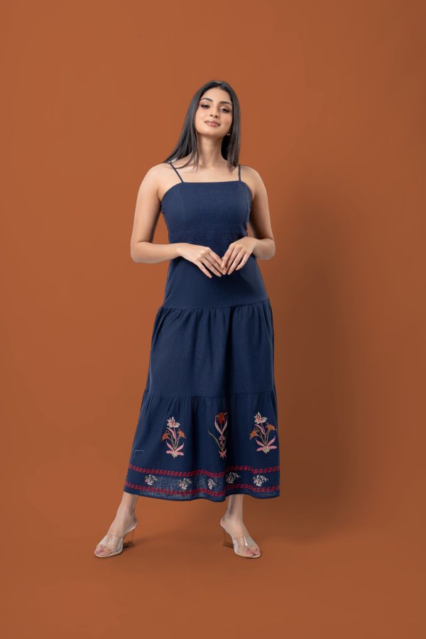Embroidered Spaghetti Strap Maxi Dress - Image 3