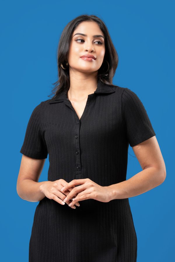 Rib Short Polo Dress - Image 3