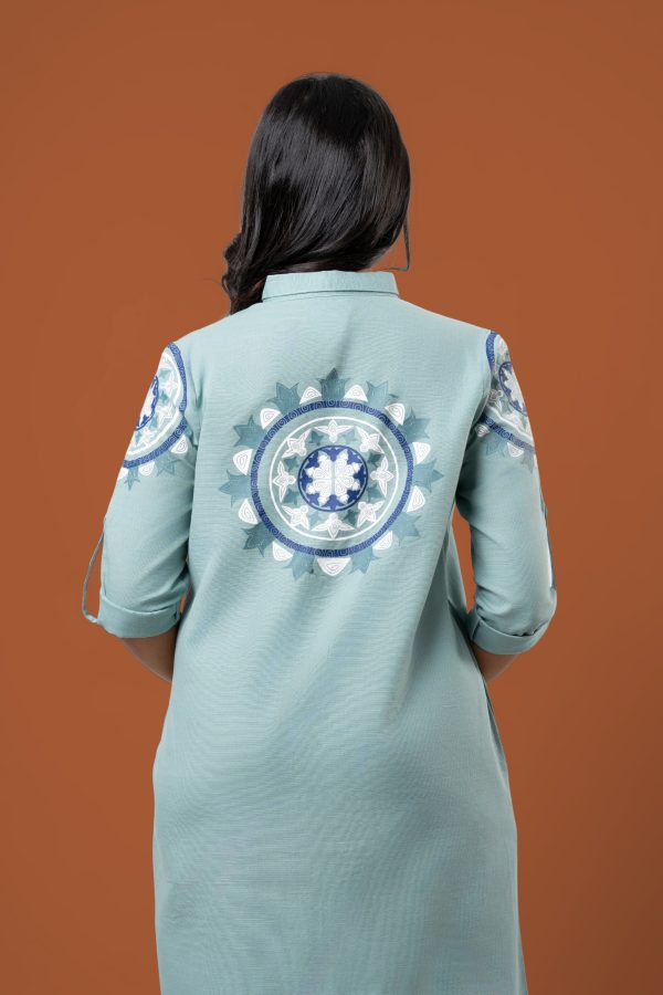Loose Fitted Print Detail Short Shirt Dress - Image 5