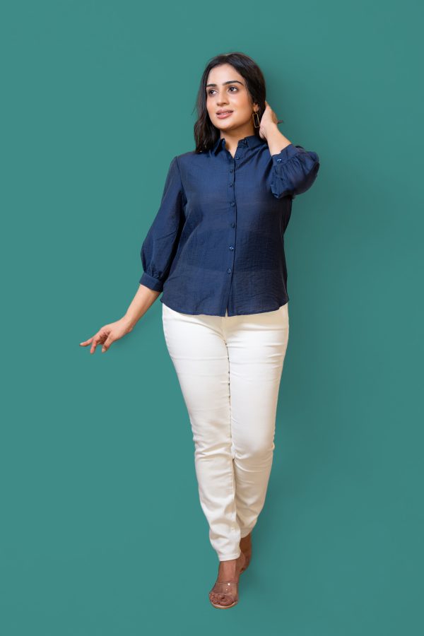 Puff Sleeved Button-Down Blouse - Image 3