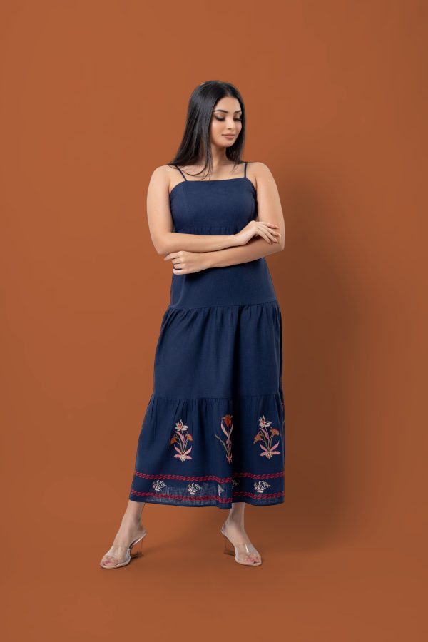 Embroidered Spaghetti Strap Maxi Dress - Image 2