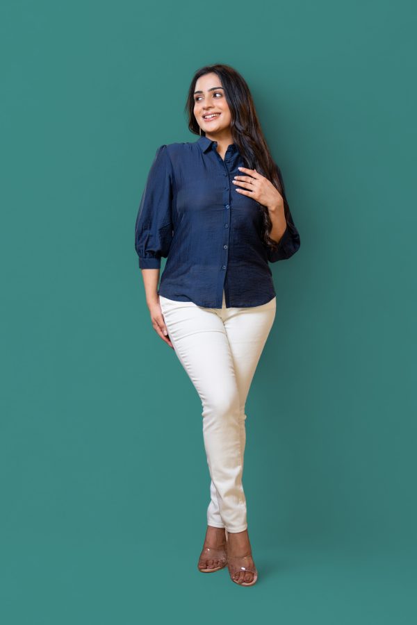 Puff Sleeved Button-Down Blouse - Image 4