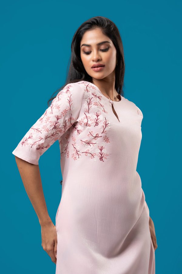 Floral Embroidery Detail Short Dress - Image 2