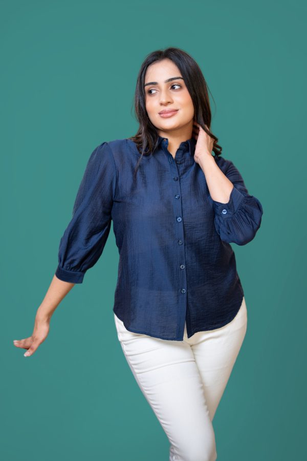 Puff Sleeved Button-Down Blouse - Image 2